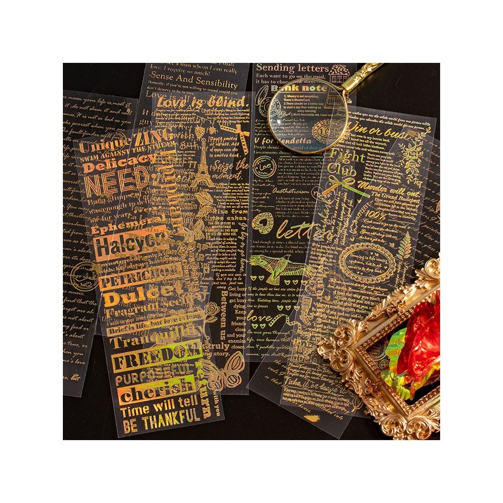 Style Retro Gold PET Decorative Stickers 4 Styles image 3