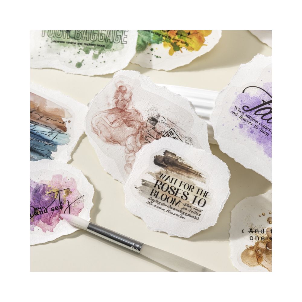 Stacked Color Series Watercolor PET Stickers 100 Sheets image 2