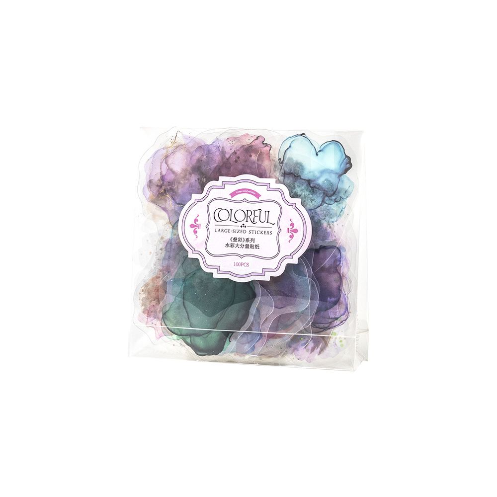 Stacked Color Series Watercolor PET Stickers 100 Sheets image 5