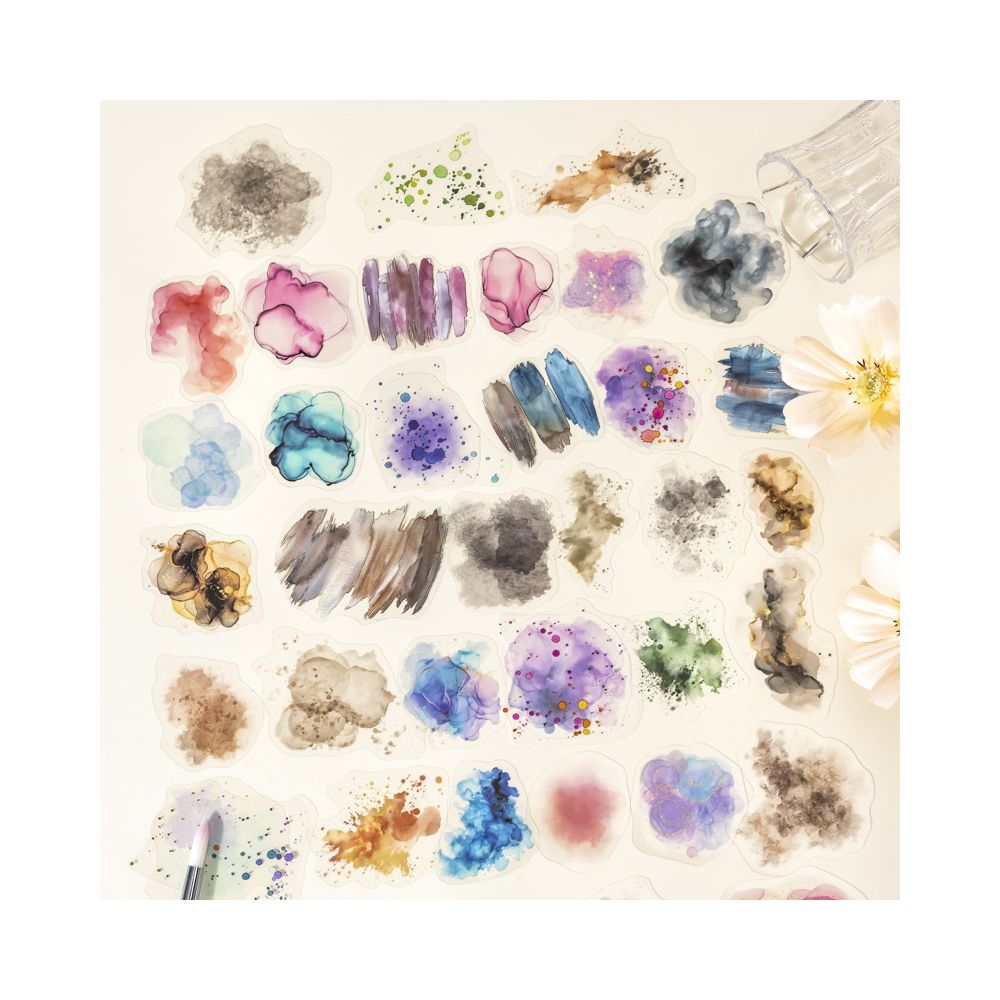 Stacked Color Series Watercolor PET Stickers 100 Sheets image 0