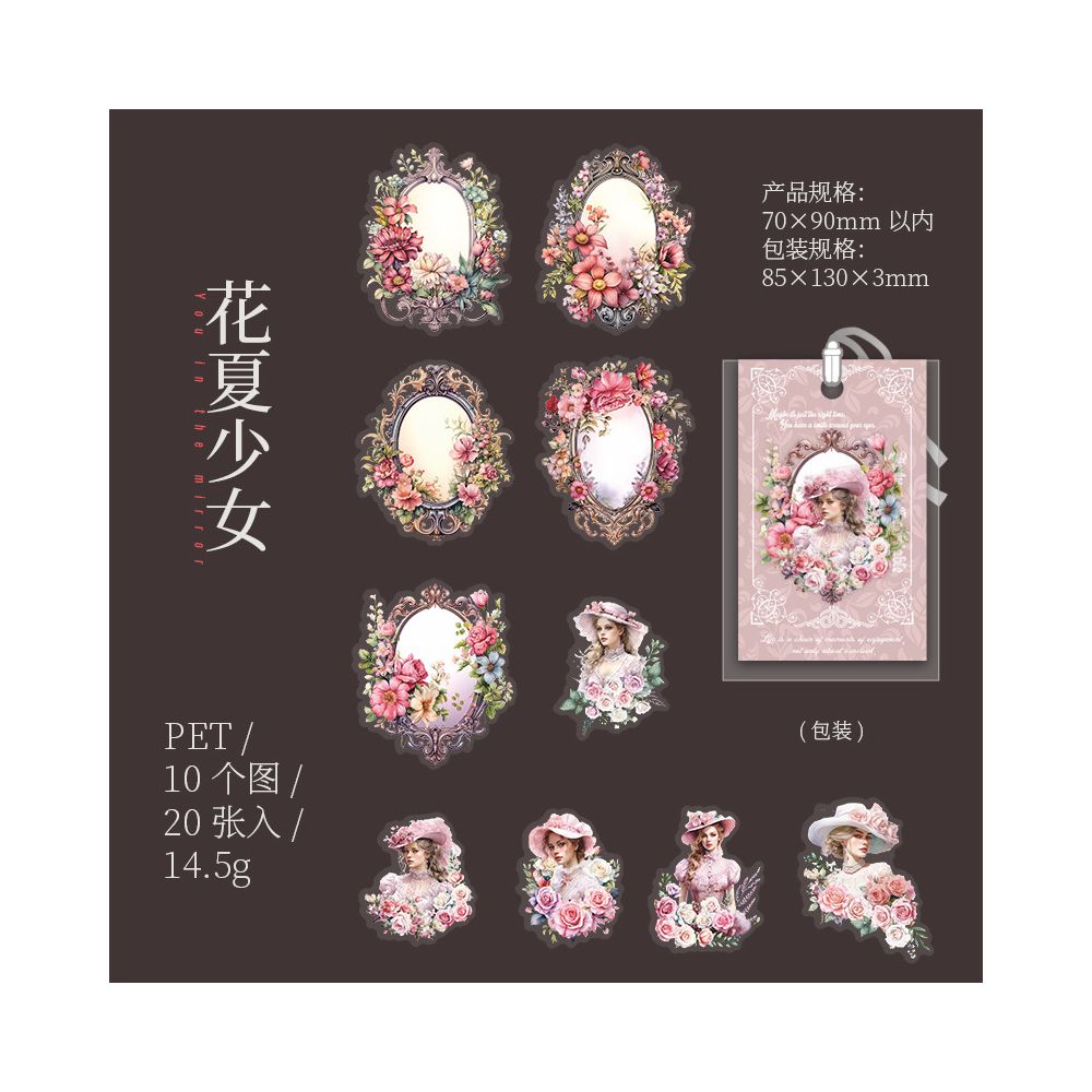 Mirror Series 6 Character Border PET Stickers 6 Styles image 6