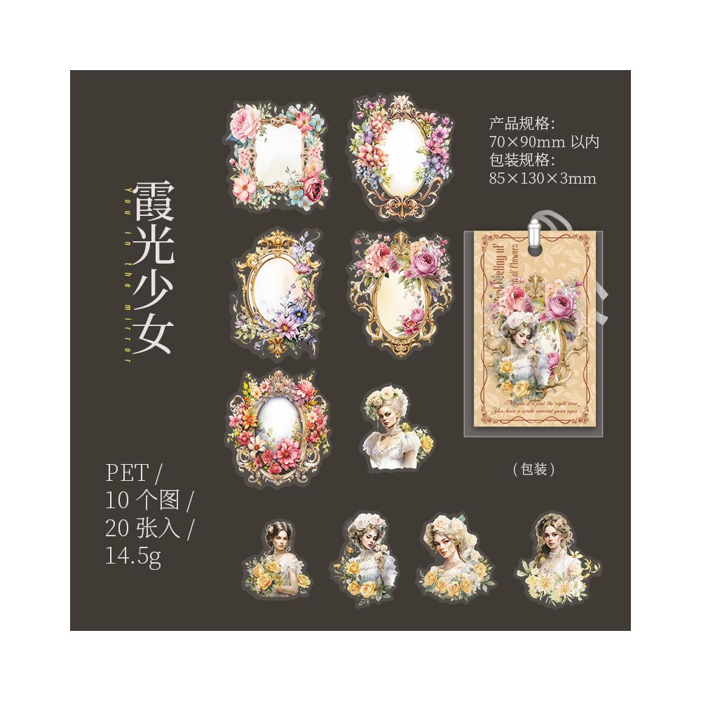 Mirror Series 6 Character Border PET Stickers 6 Styles image 7