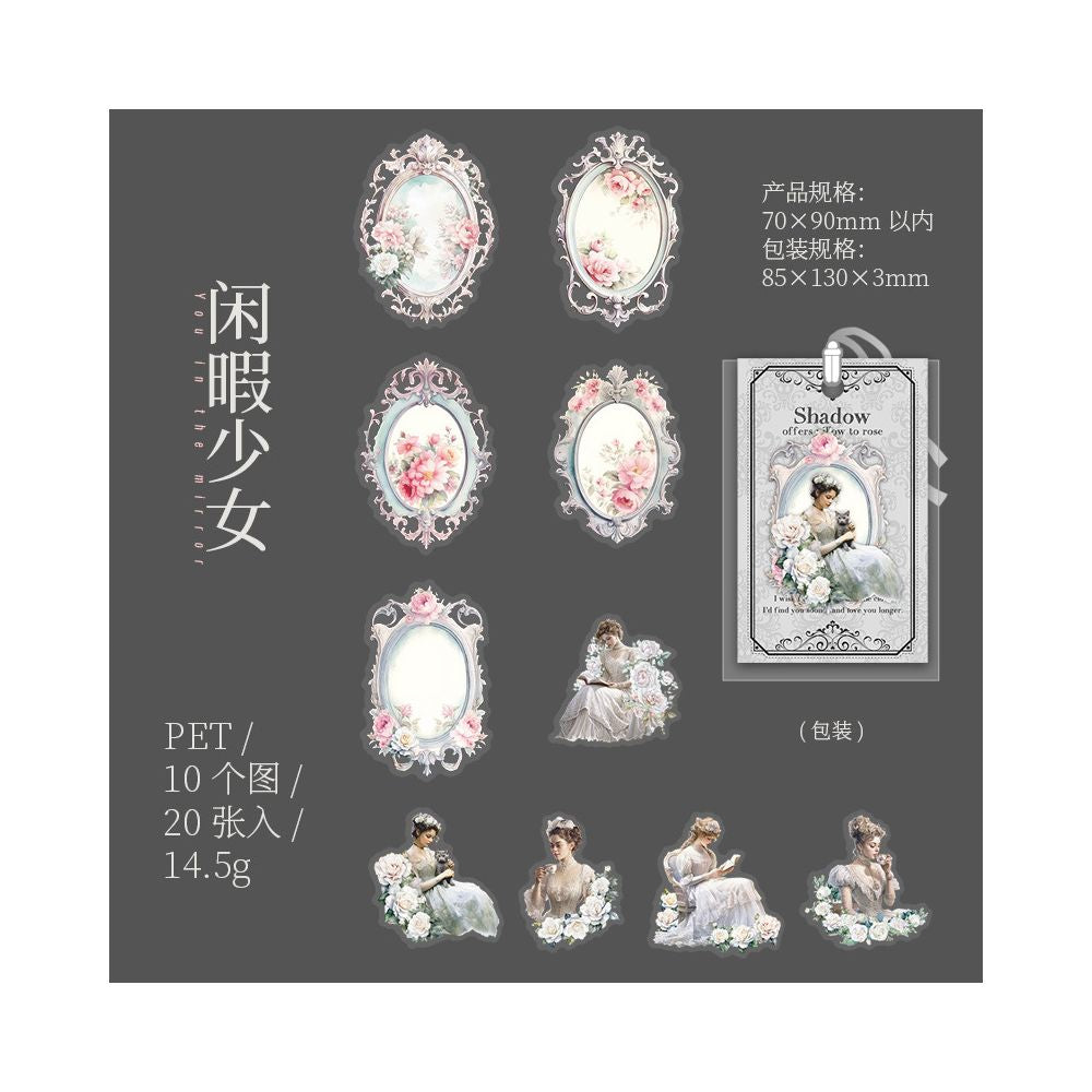 Mirror Series 6 Character Border PET Stickers 6 Styles image 9