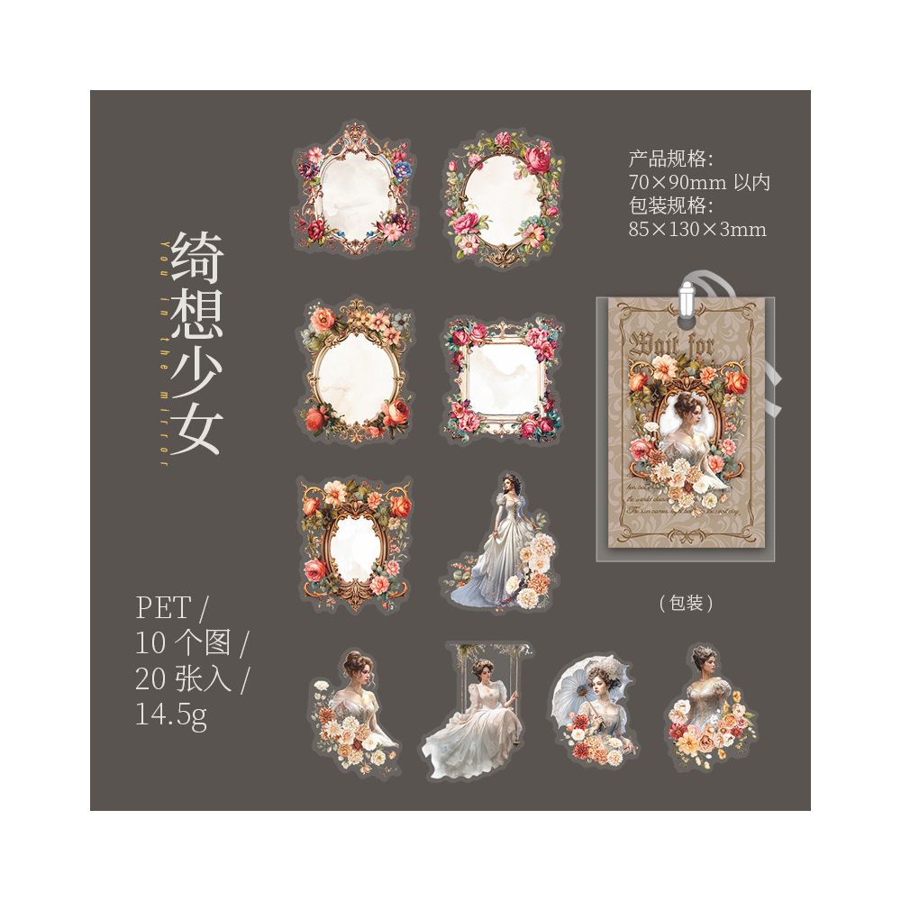 Mirror Series 6 Character Border PET Stickers 6 Styles image 11