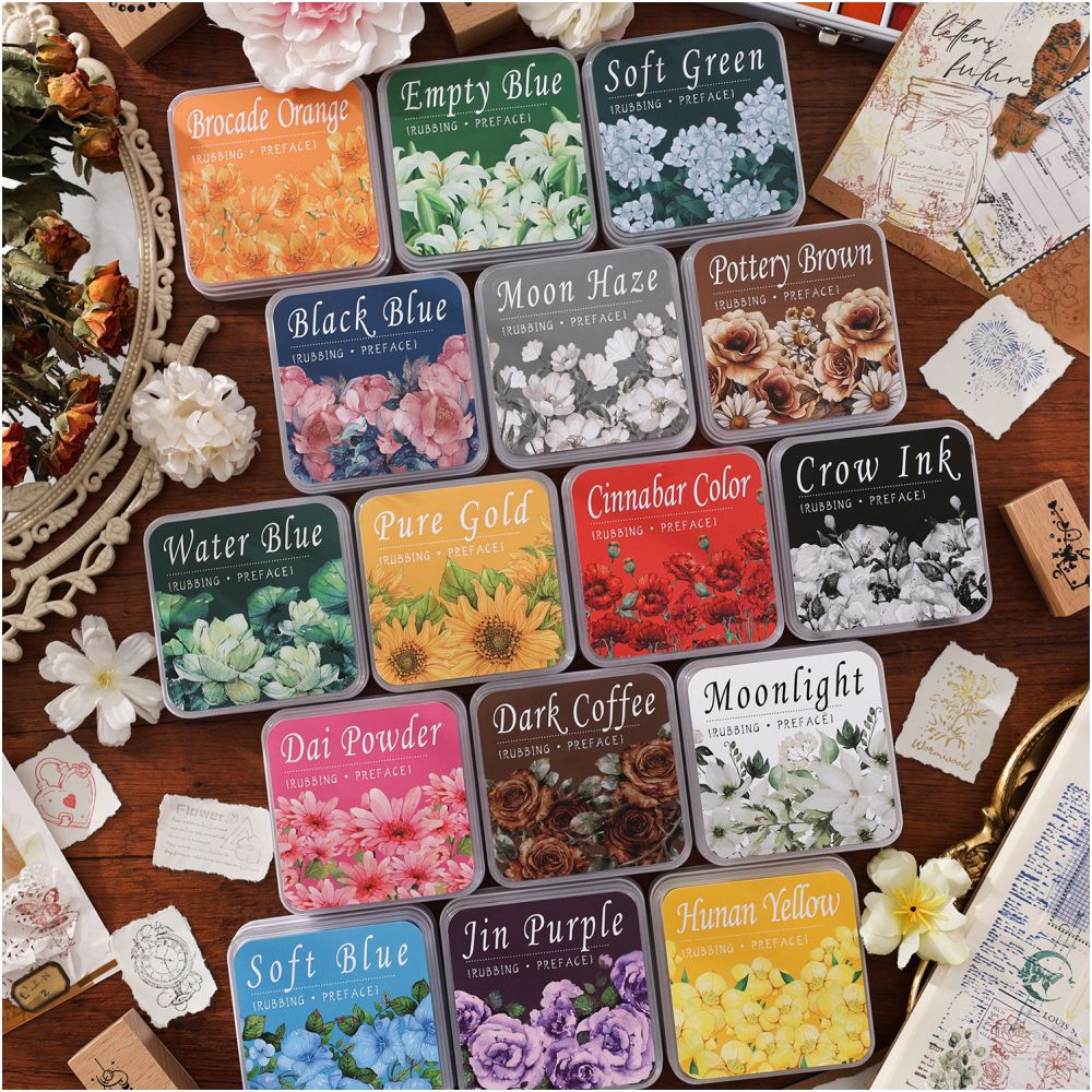 Large size square handbook decoration ink pads 16 colors image 8