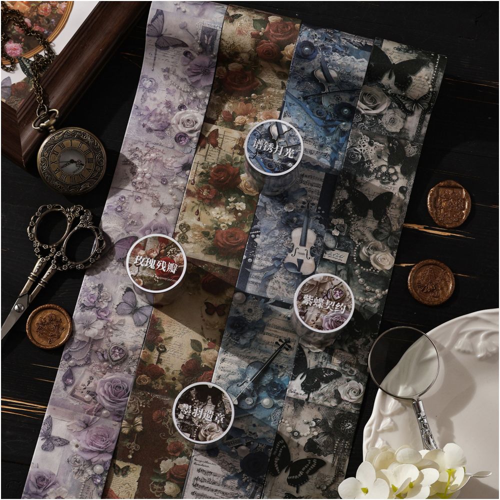 Dark Phantom Tape Butterfly Washi tape 4 Styles image 2