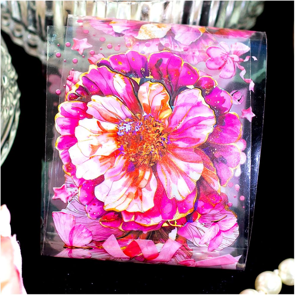 Flower Series Retro Large Stickers PET Tape 5 Options image 1