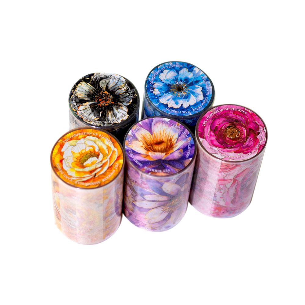 Flower Series Retro Large Stickers PET Tape 5 Options image 4