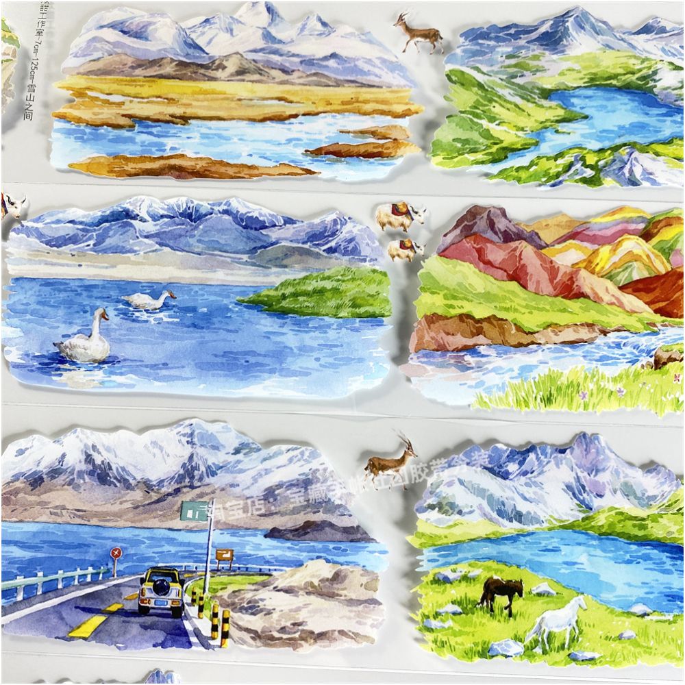 Landscape series between snow capped mountains PET Tape 7cm / 125cm
