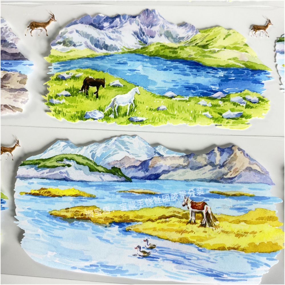 Landscape series between snow capped mountains PET Tape 7cm 125cm image 2