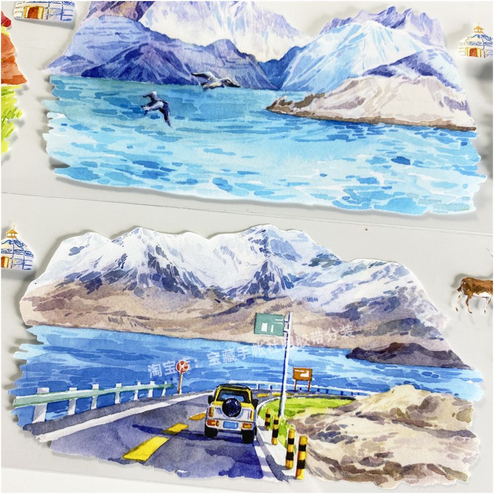 Landscape series between snow capped mountains PET Tape 7cm 125cm image 3
