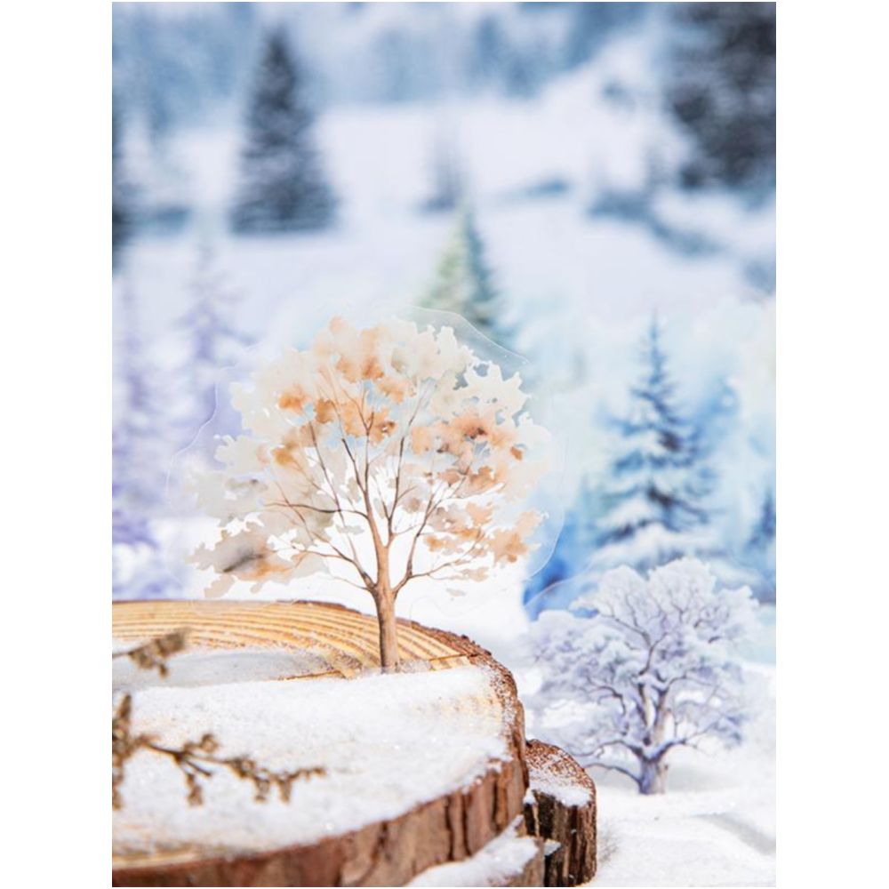 Snowy Tree Shadow Series PET Stickers image 0
