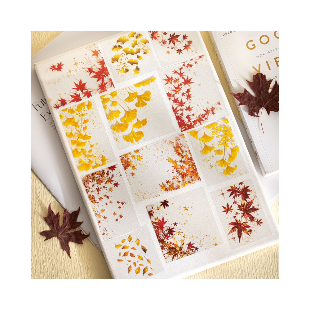 Autumn Words Collection Series 20 Leaf PET Stickers image 1