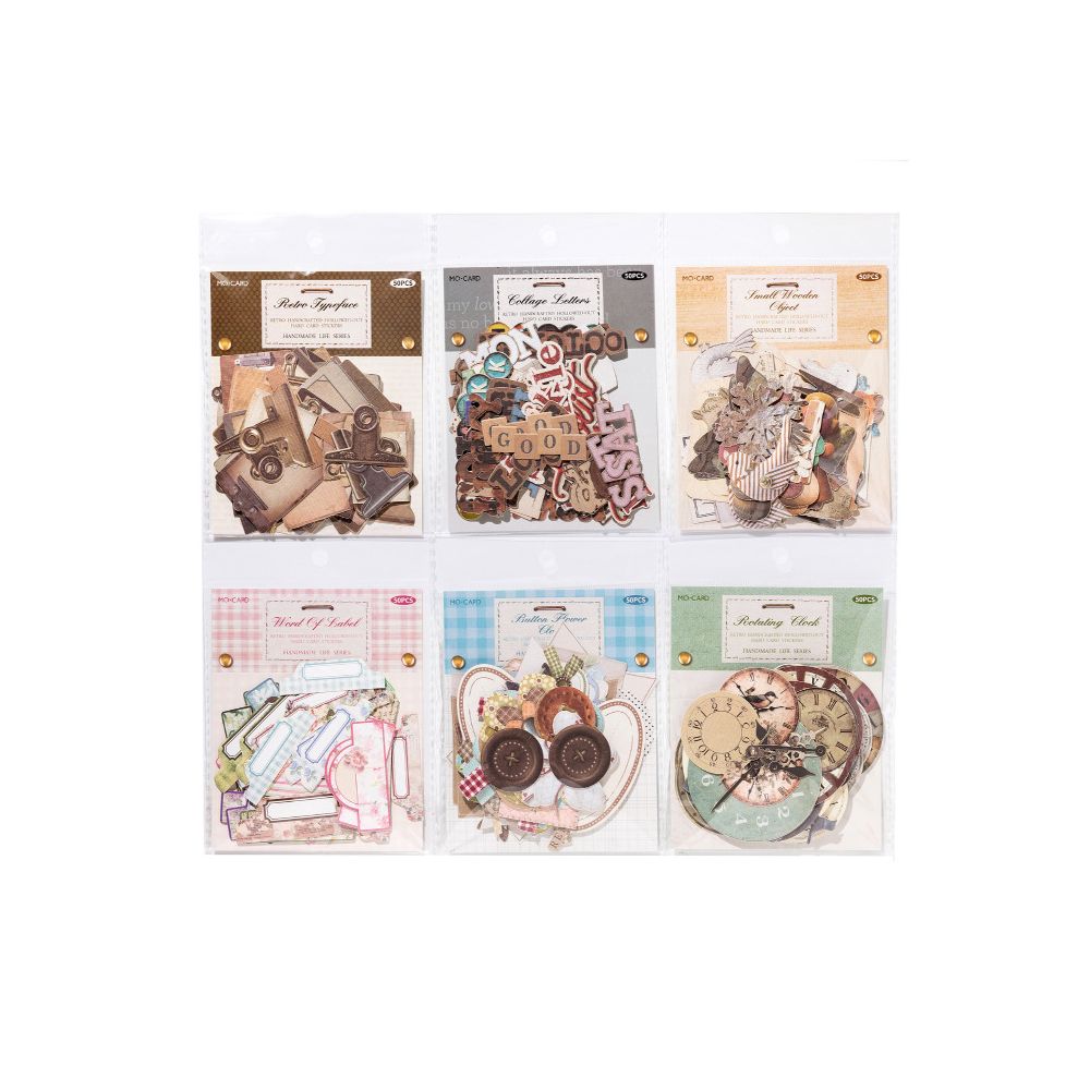 Handmade Life Series Retro Hard Card stickers 6 Types image 4