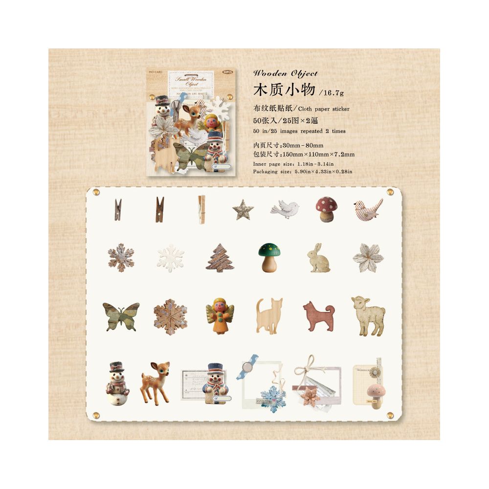 Handmade Life Series Retro Hard Card stickers 6 Types image 8