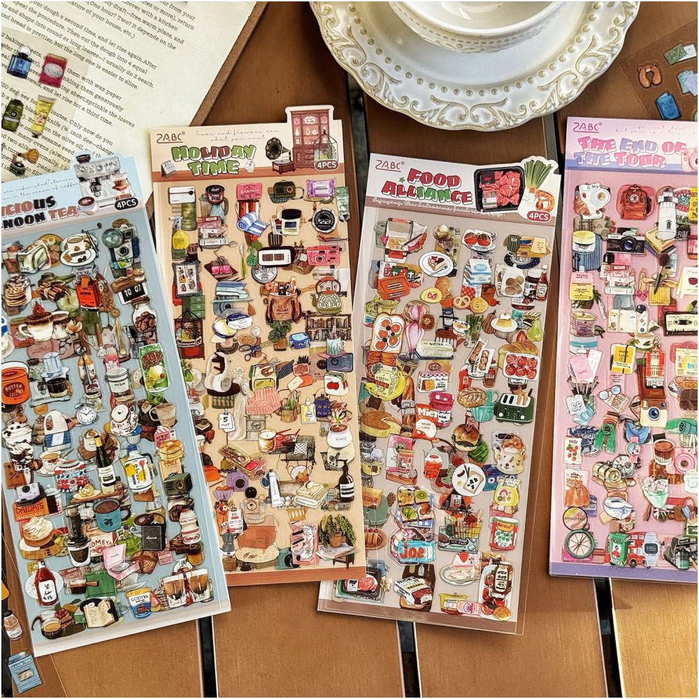 Leisure Time Series Light Retro MINI Stickers 4 Types image 6