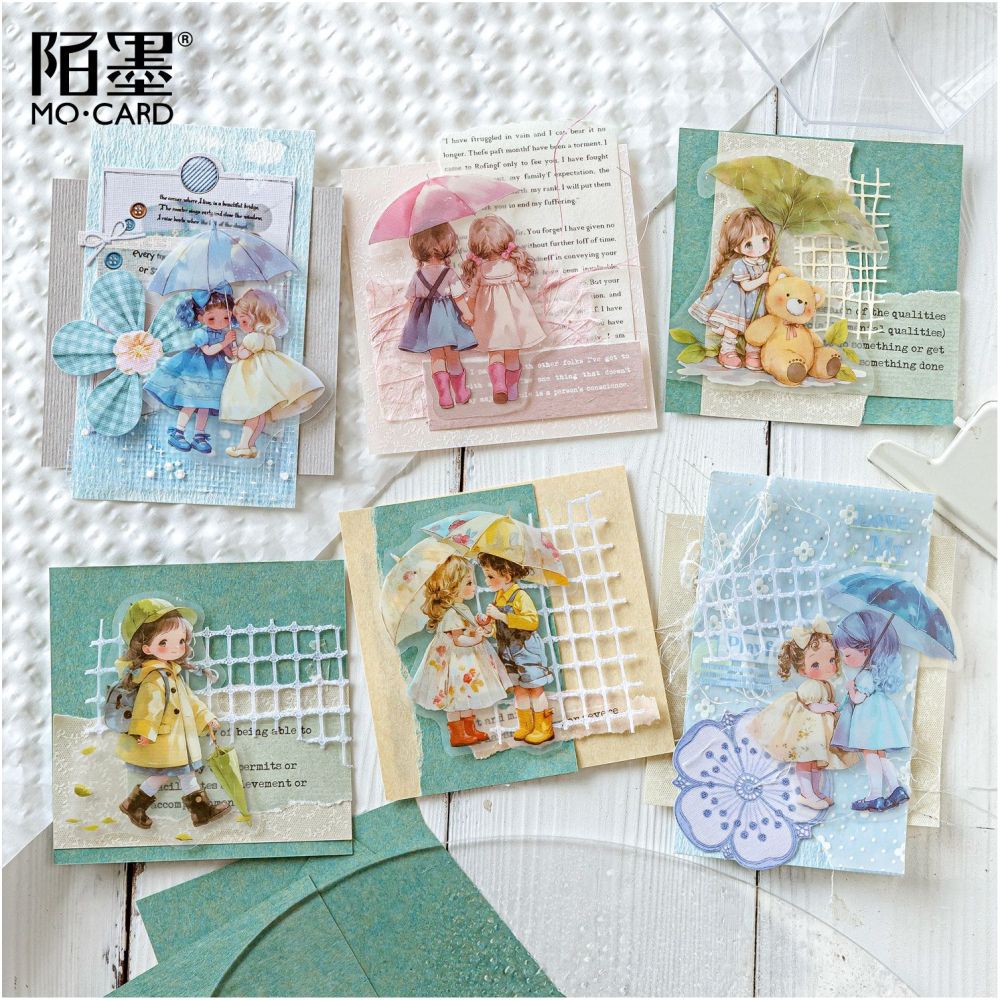 Rainy Season Fairy Tale Series Cute Character PET Stickers 4 Styles image 2