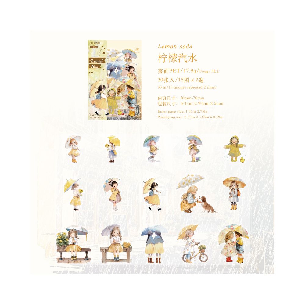 Rainy Season Fairy Tale Series Cute Character PET Stickers 4 Styles image 7