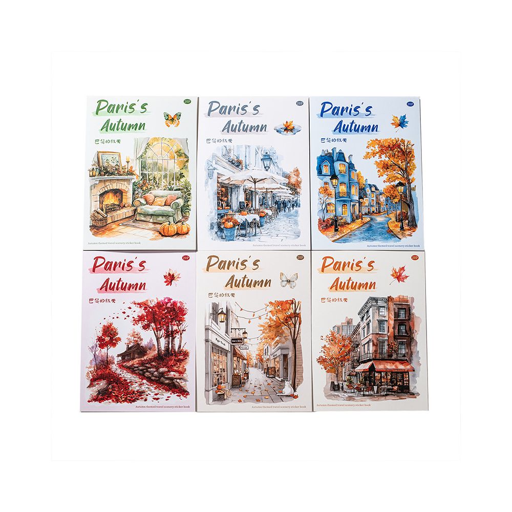 Paris Autumn Series Dual Material Sticker Book 6 Styles image 4