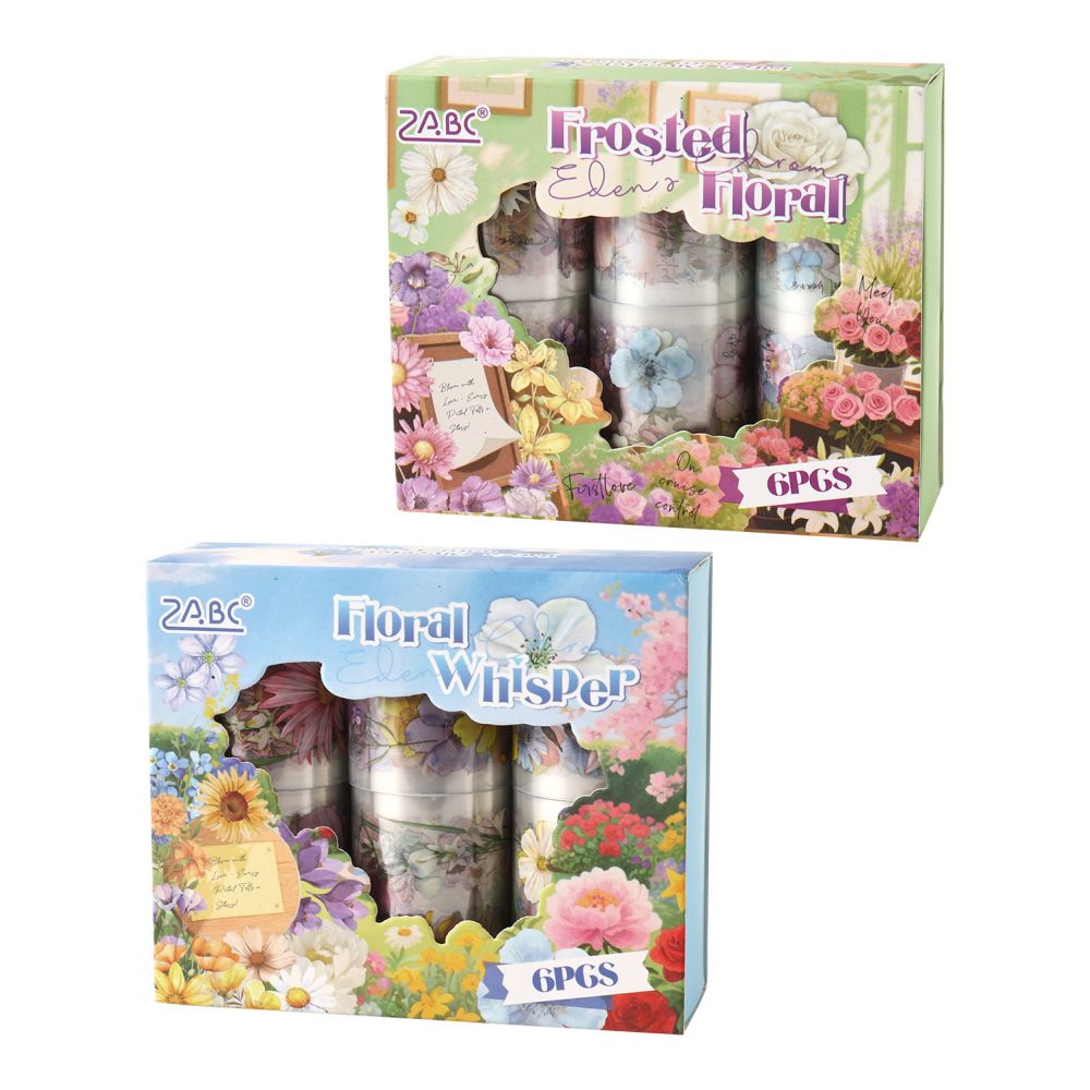 Flower Series 2 Types 6 Rolls PET Tape Set image 4