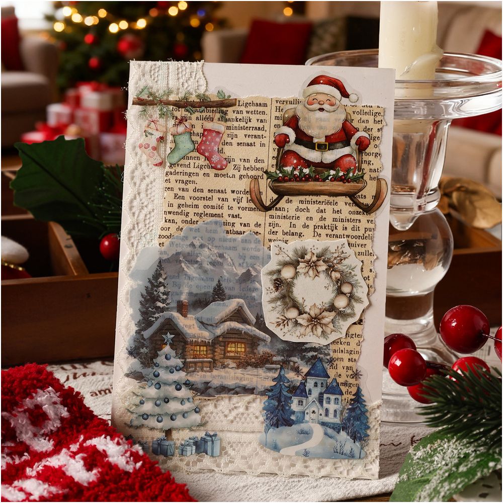 Snow Night Christmas Series Flat PET Stickers 4 Types image 0