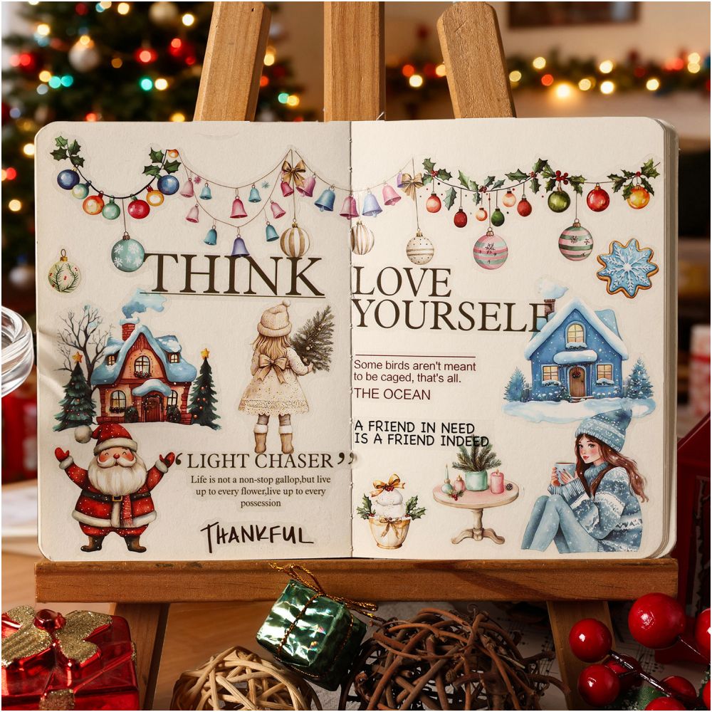 Snow Night Christmas Series Flat PET Stickers 4 Types image 1