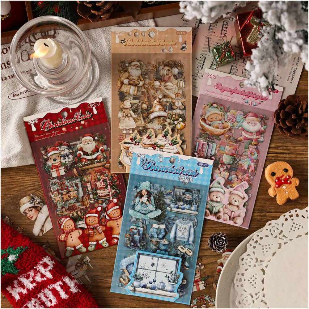 Snow Night Christmas Series Flat PET Stickers 4 Types image 2