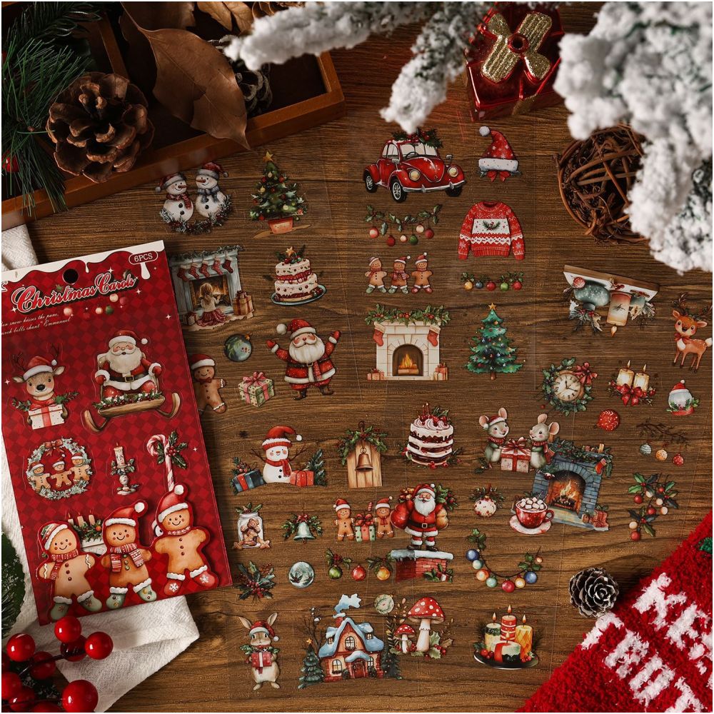 Snow Night Christmas Series Flat PET Stickers 4 Types image 3