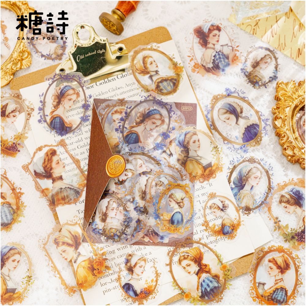 Retro Portrait Collection Series PET Stickers 6 Types image 3