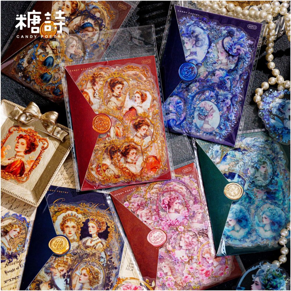 Retro Portrait Collection Series PET Stickers 6 Types image 0