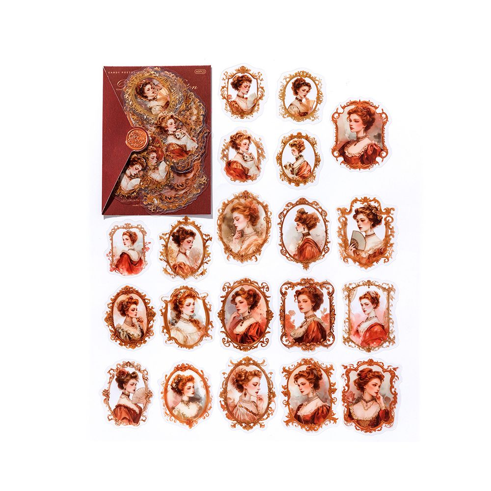 Retro Portrait Collection Series PET Stickers 6 Types image 11