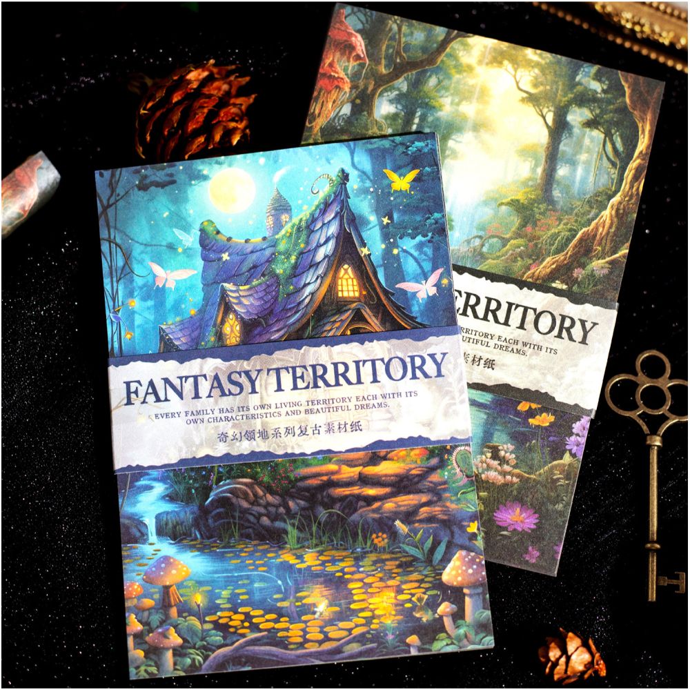 Fantasy Territory Series Retro Material Paper 30 Pieces 5 Types image 0