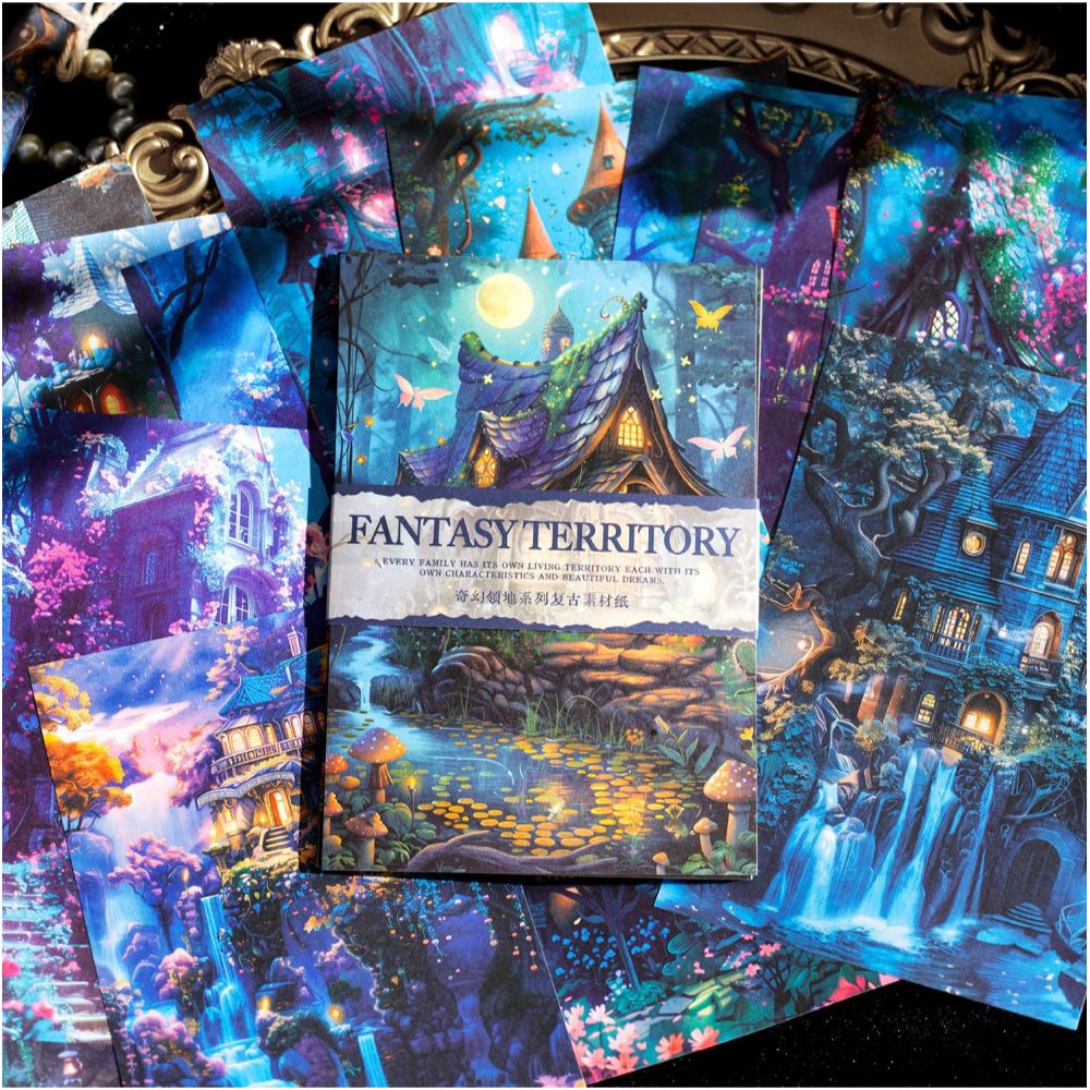 Fantasy Territory Series Retro Material Paper 30 Pieces 5 Types image 1