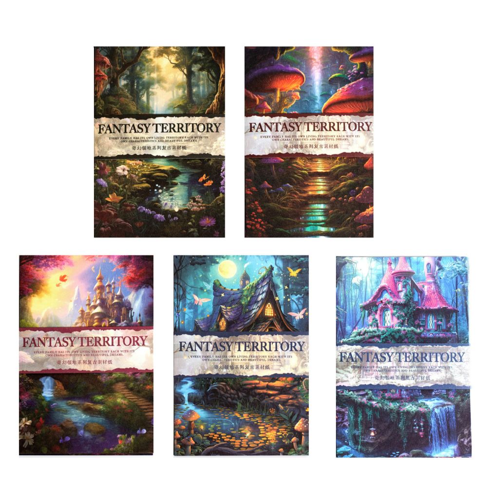 Fantasy Territory Series Retro Material Paper 30 Pieces 5 Types image 4