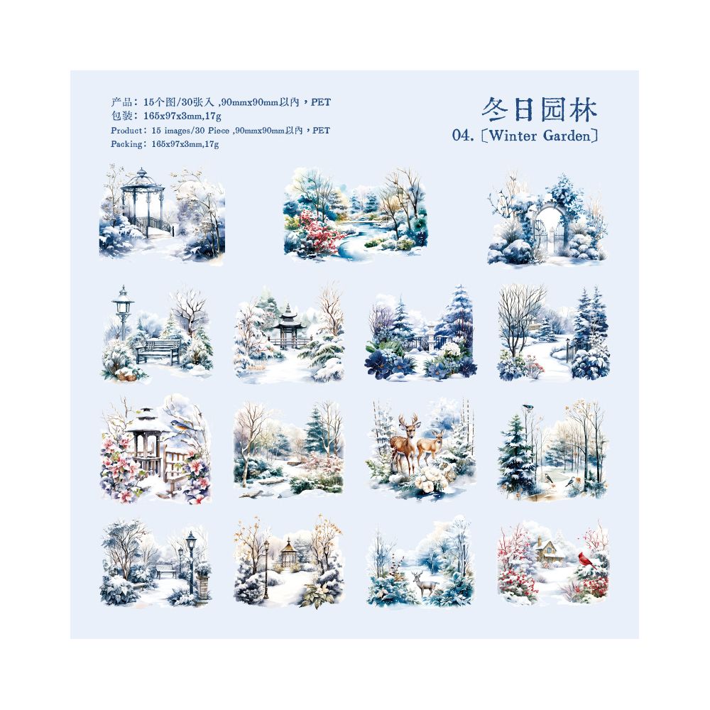 Winter Sonata series PET Stickers 30 sheets 6 types image 7