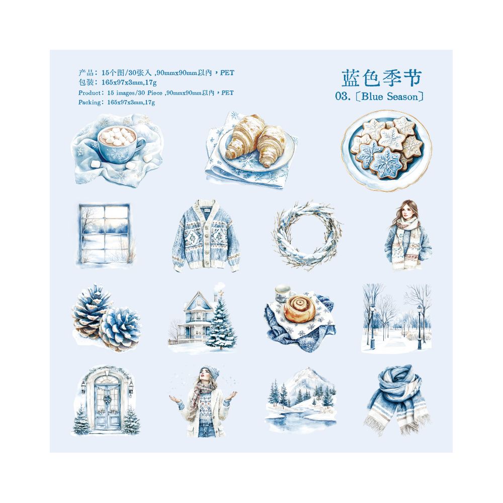 Winter Sonata series PET Stickers 30 sheets 6 types