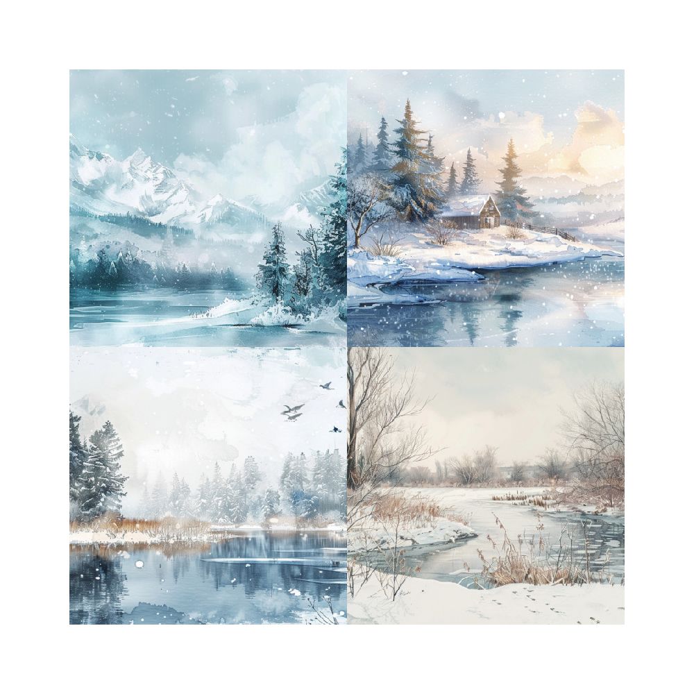 Winter series beautiful material paper image 3