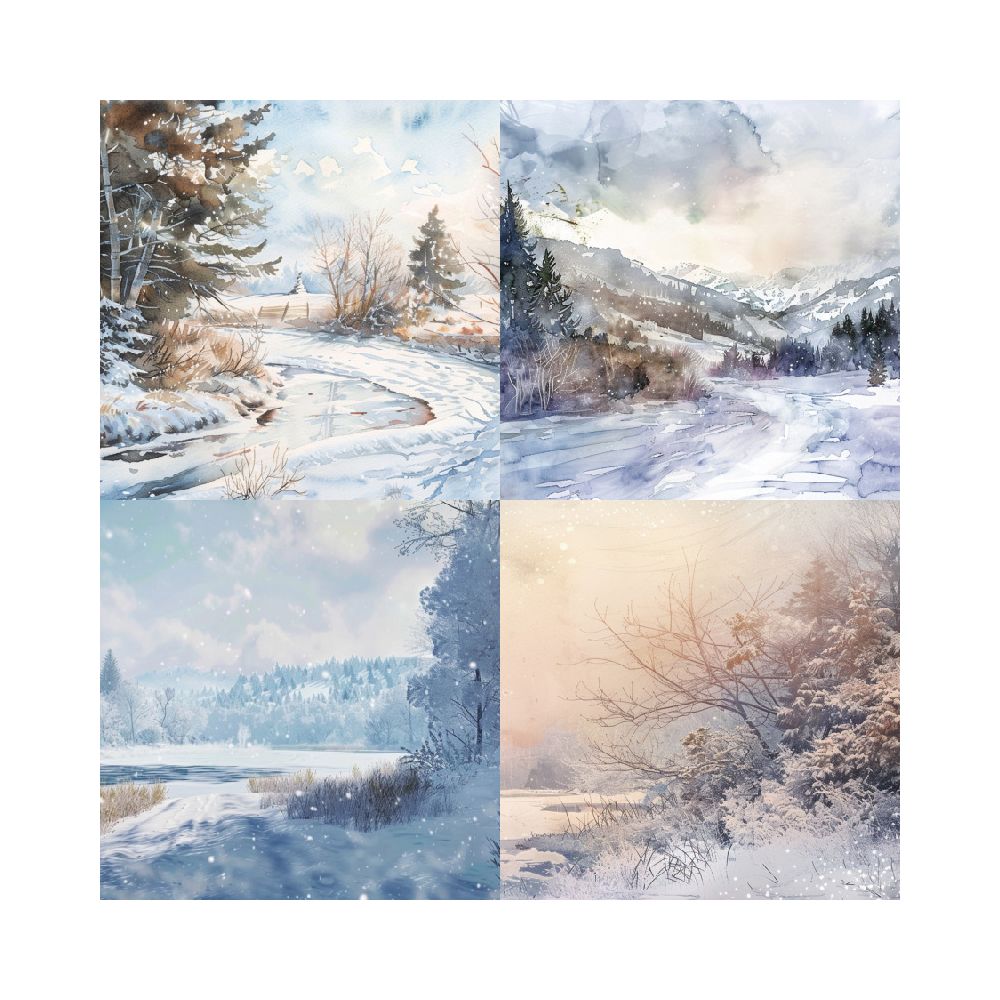Winter series beautiful material paper image 4