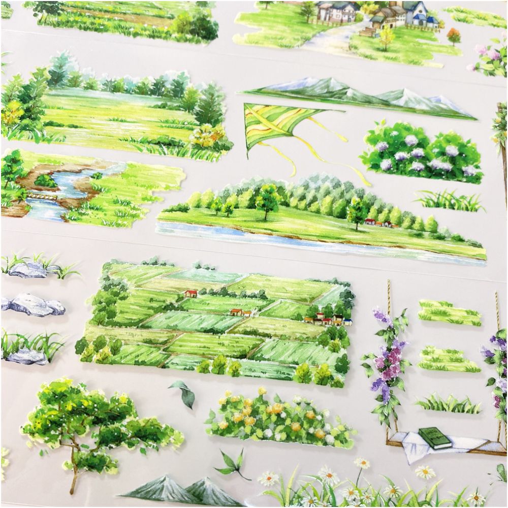 Spring field scenery PET Tape 6cm 1m image 2