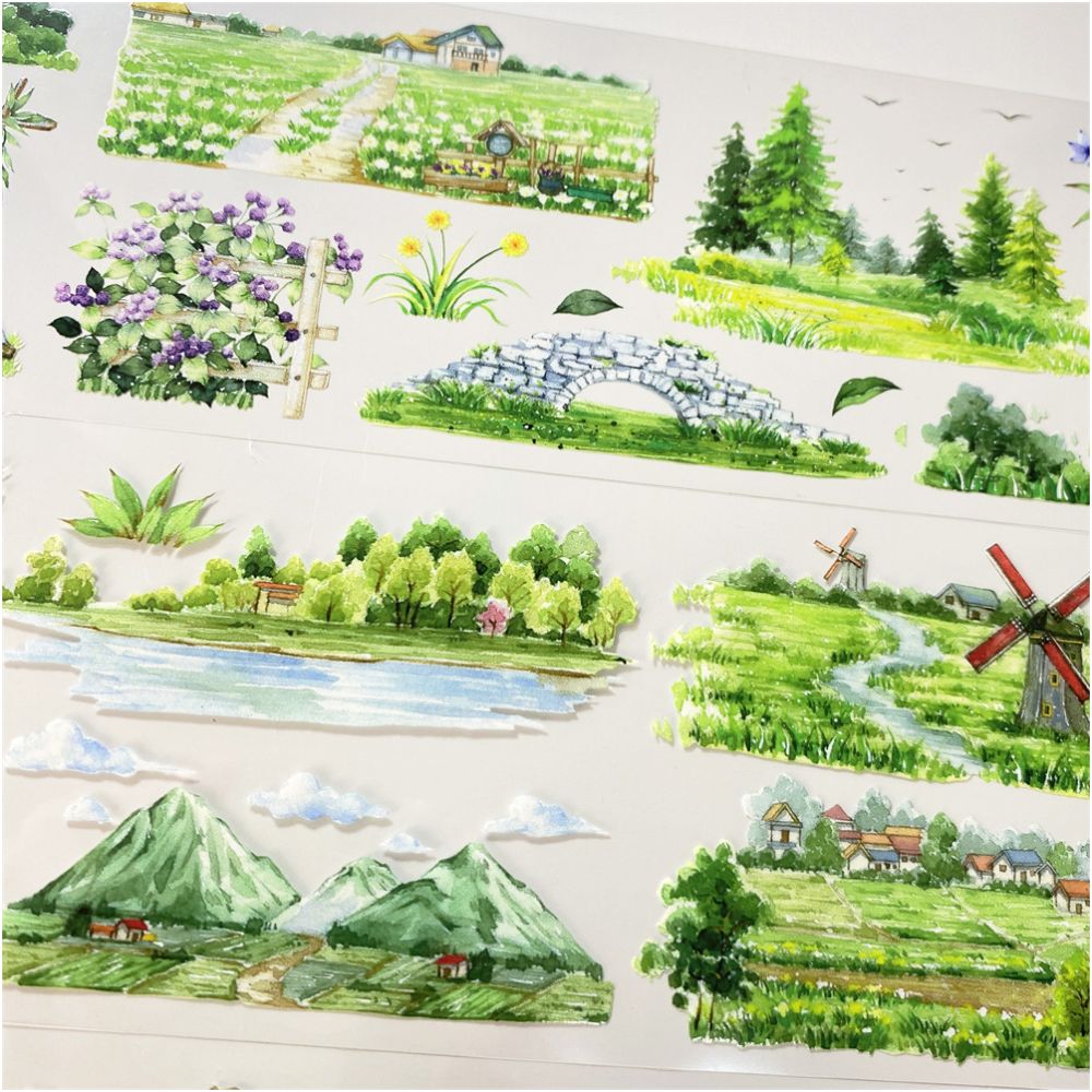 Spring field scenery PET Tape 6cm 1m image 5
