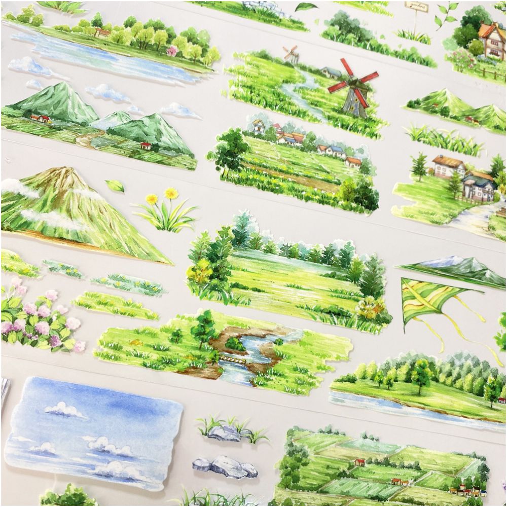 Spring field scenery PET Tape 6cm 1m image 0