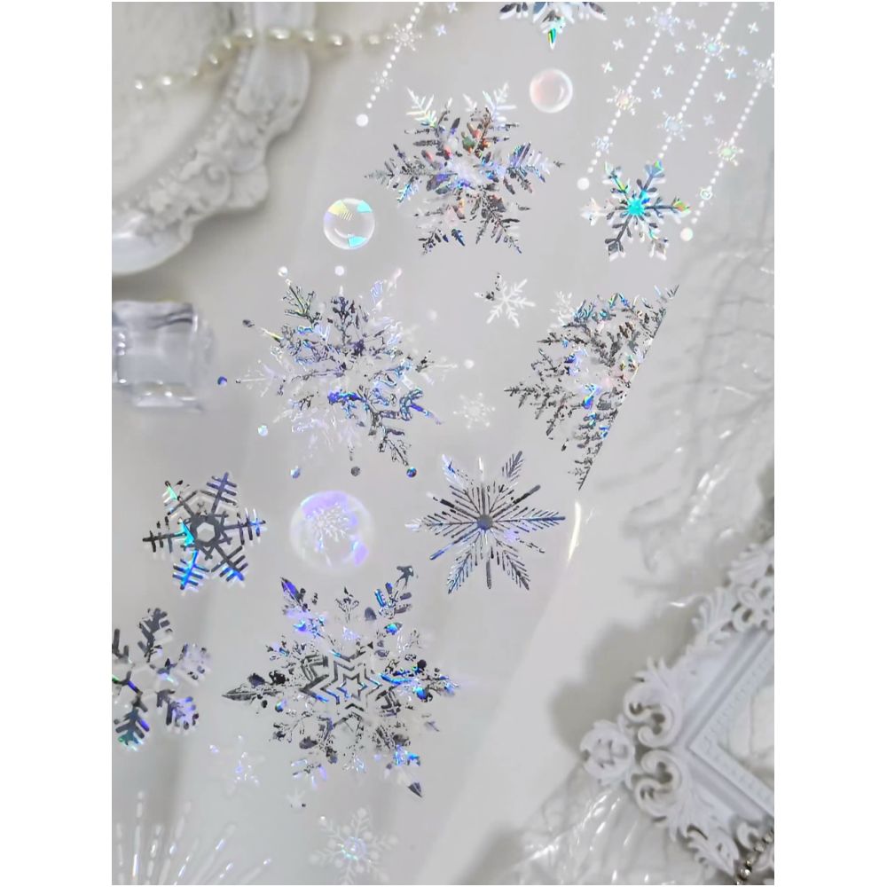 Star snowflake black and white PET Tape 6cm 100cm image 3