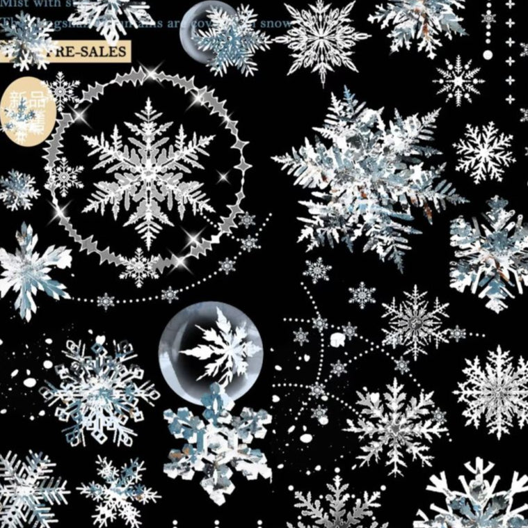 Star snowflake black and white PET Tape 6cm 100cm image 0