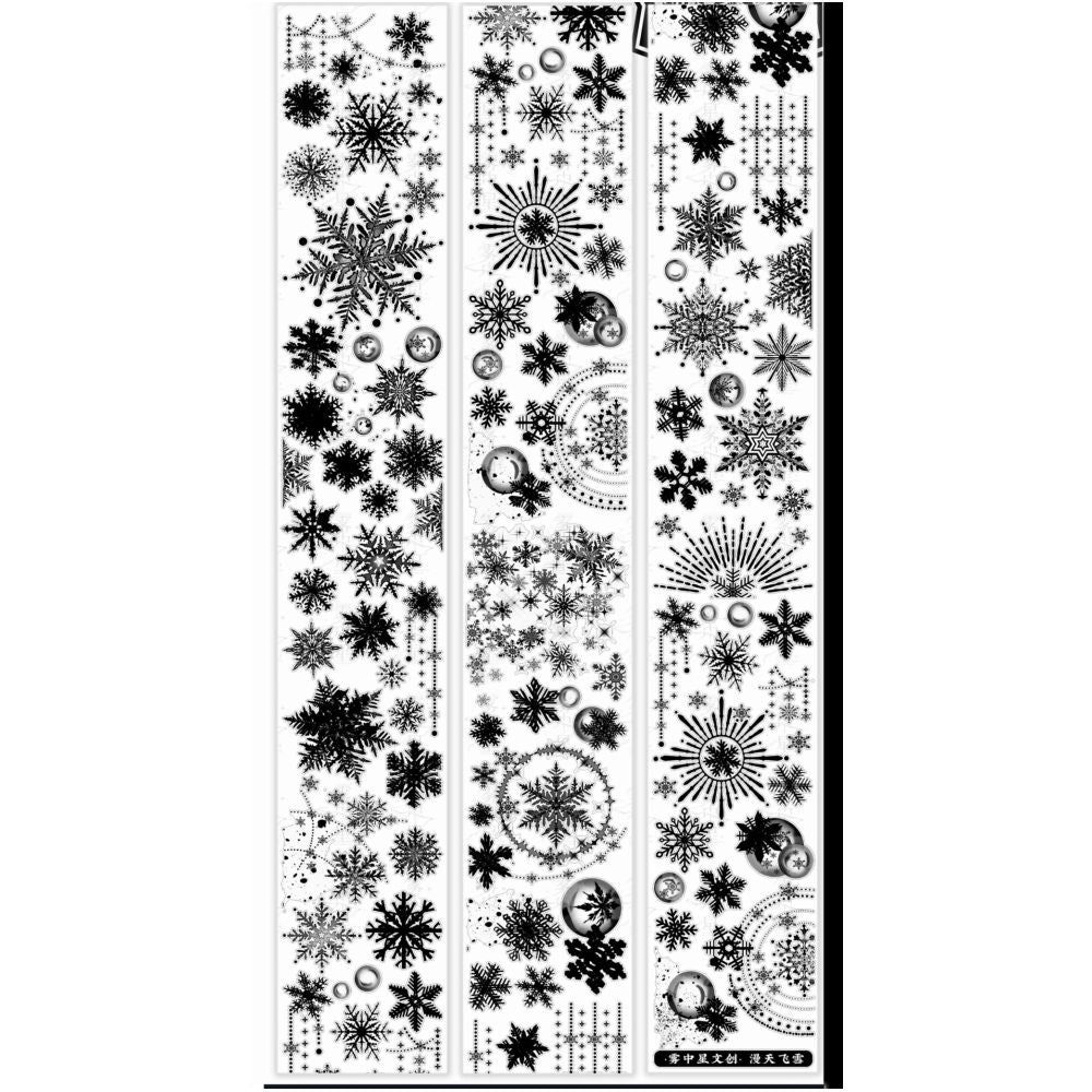 Star snowflake black and white PET Tape 6cm / 100cm