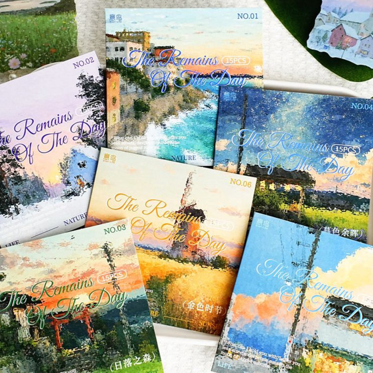 Long Day s End Series PET Stickers 15 Sheets 6 Types image 0