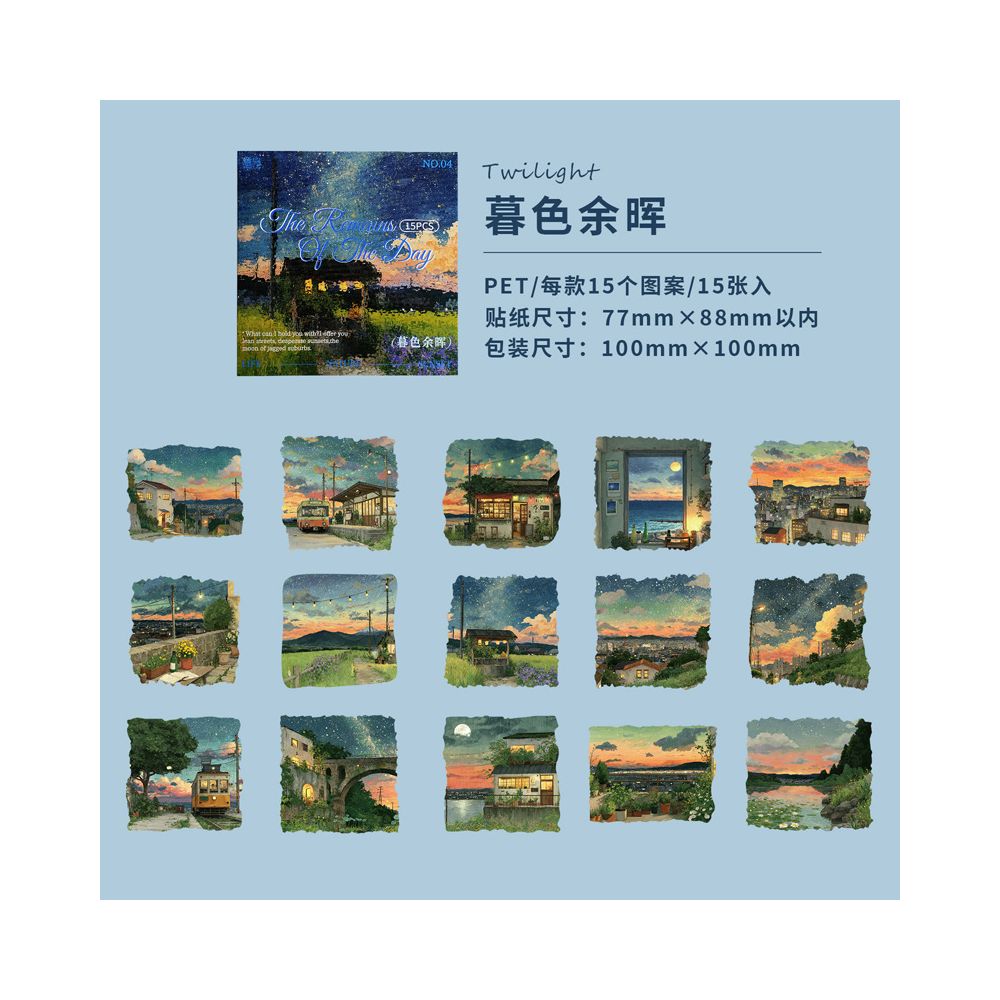 Long Day s End Series PET Stickers 15 Sheets 6 Types image 5
