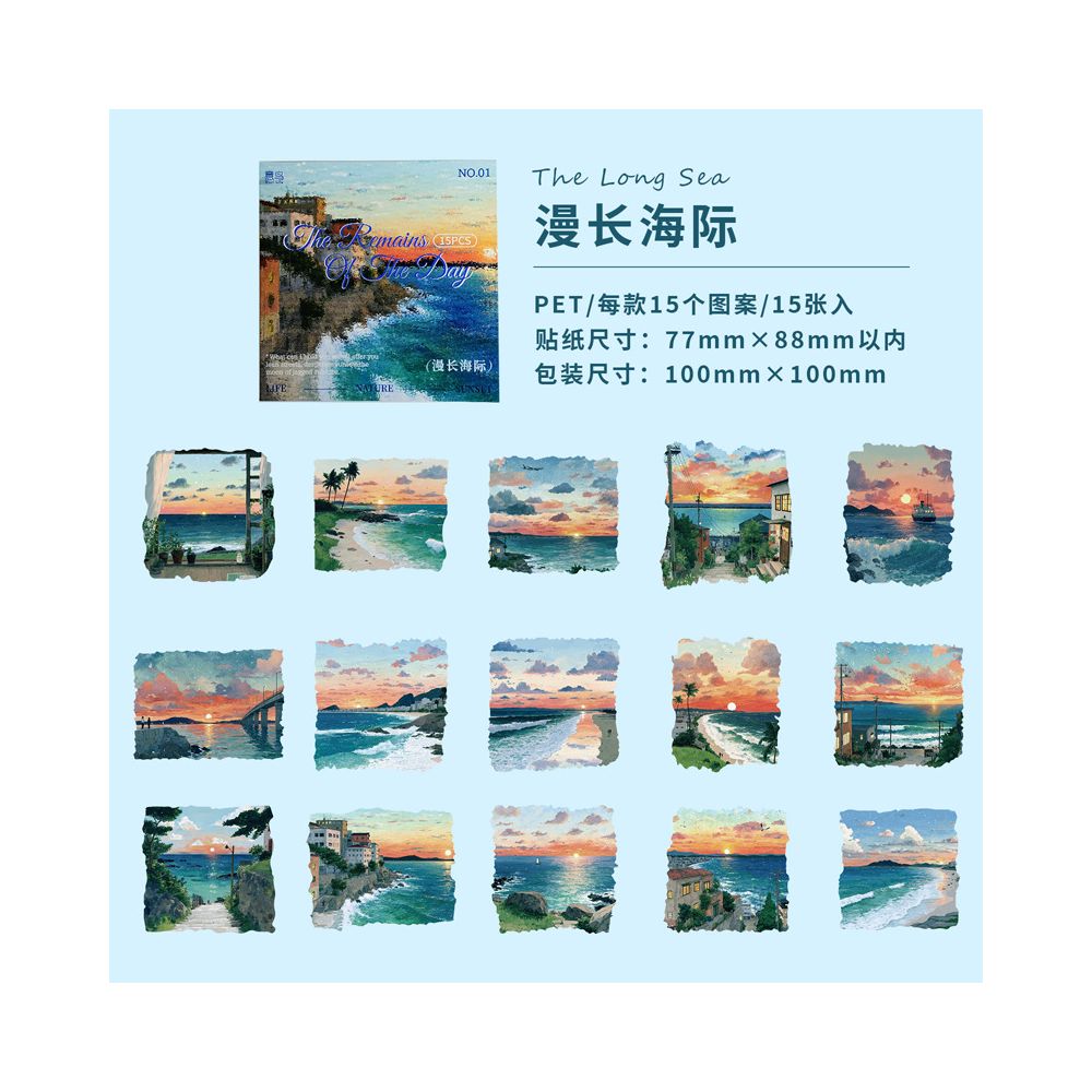 Long Day s End Series PET Stickers 15 Sheets 6 Types image 6