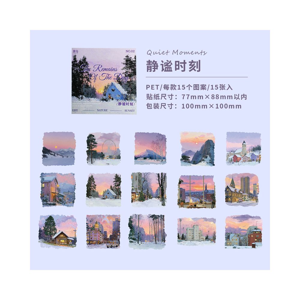 Long Day's End Series PET Stickers 15 Sheets 6 Types