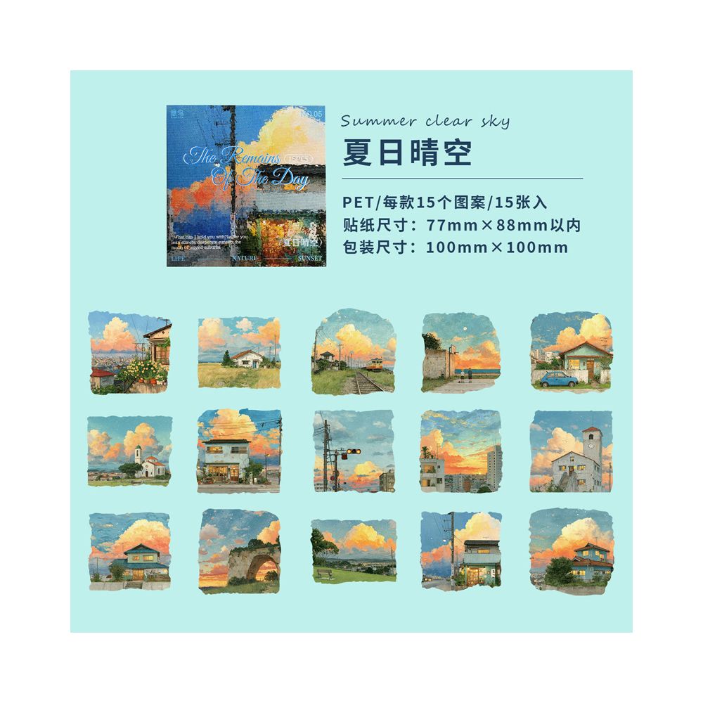Long Day s End Series PET Stickers 15 Sheets 6 Types image 8