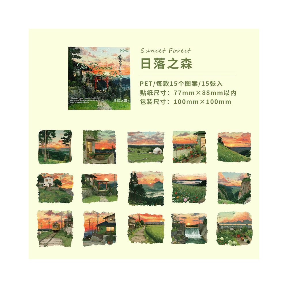 Long Day s End Series PET Stickers 15 Sheets 6 Types image 10